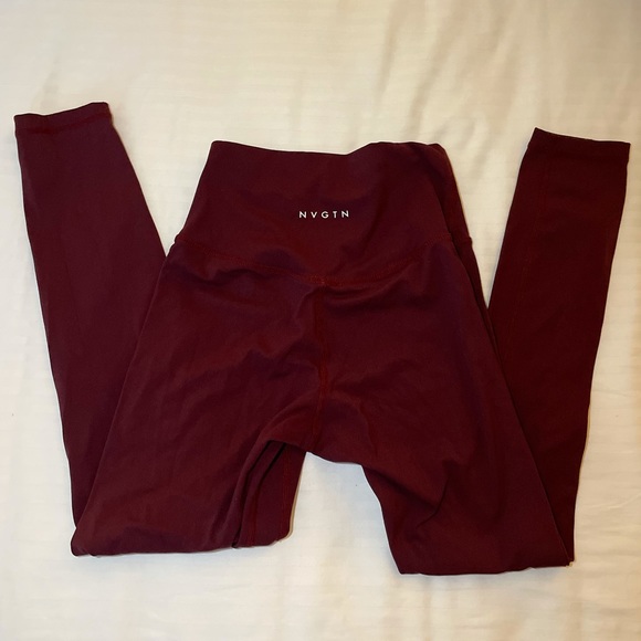 Rare NVGTN Seamless Leggings Burgundy Size Small - Picture 2 of 7